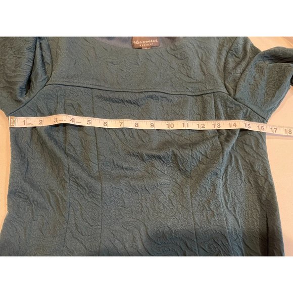 Connected Apparel Womens Fit & Flare Dress Jacquard Knit Long Sleeve Green SZ 6 - Picture 5 of 8